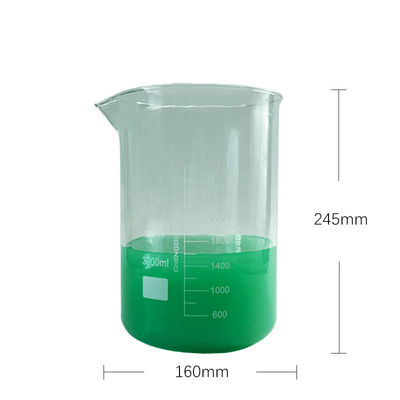 Bicchiere di laboratorio di misurazione in vetro bottiglia multimediale di reagenti personalizzabile da 3000 ml