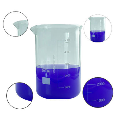 Bicchiere di laboratorio di misurazione in vetro 5000 ml bottiglia multimediale con reagente personalizzabile
